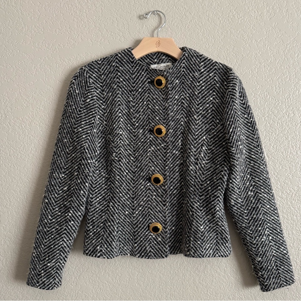 St. John by Marie Gray Cashemere Blend Knit Jacket